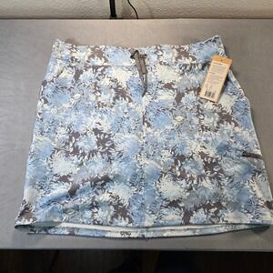 Marika Slated Skort XXL Brushed Nickel Floral Shadow Blue Athletic Skirt NWT